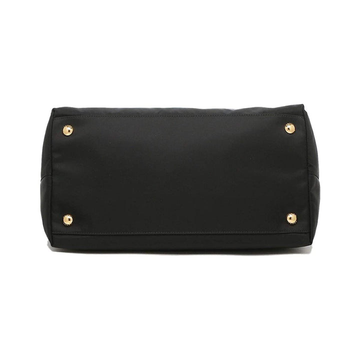 Prada Tessuto Nylon Saffiano Leather Trim Black Medium Satchel 1BA278