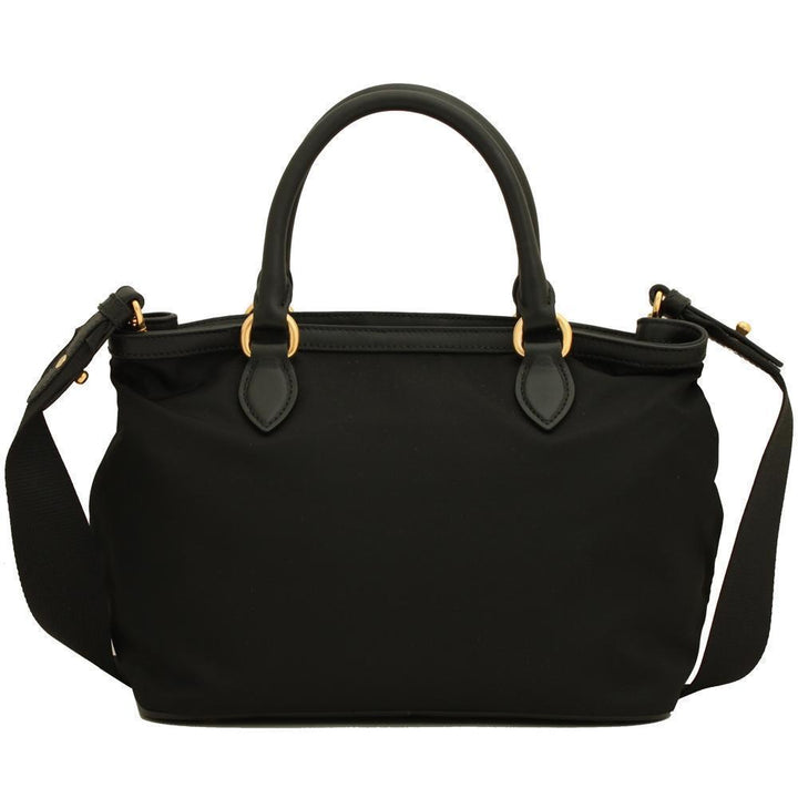Prada Black Tessuto Nylon Soft Calf Leather Trim Cross Body Bag 1BA172
