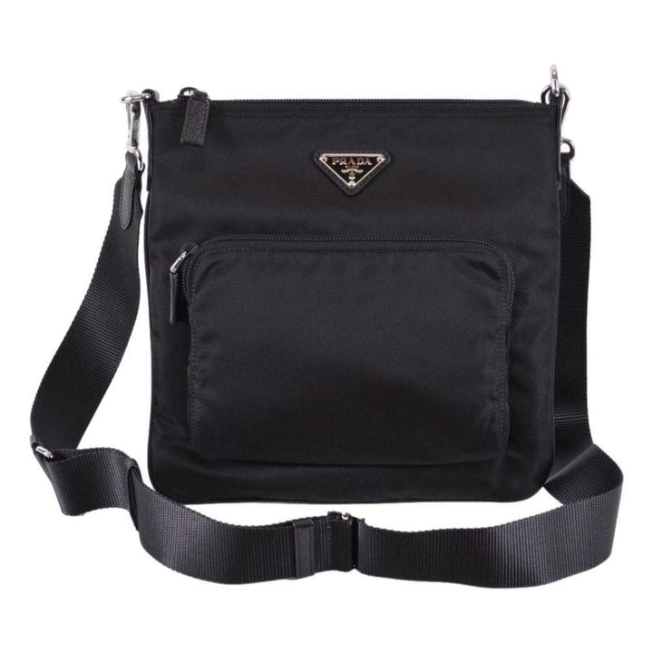 Prada Tessuto Nylon Sport Black Messenger Crossbody Bag 1BH716