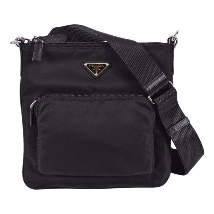 Prada Tessuto Nylon Sport Black Messenger Crossbody Bag 1BH716