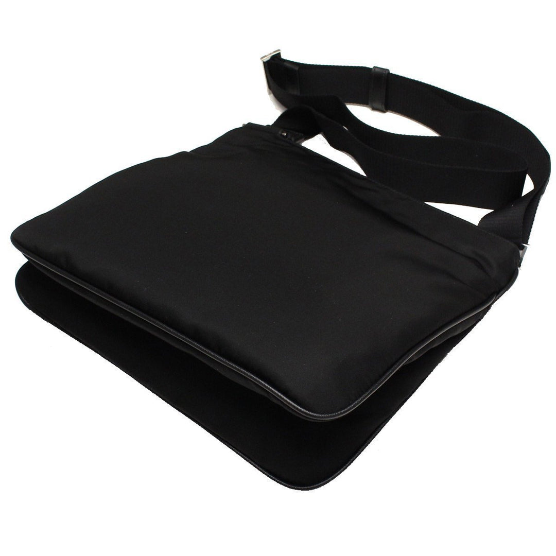 Prada Tessuto Saffiano Black Messenger Bag Cross Body 2VH563