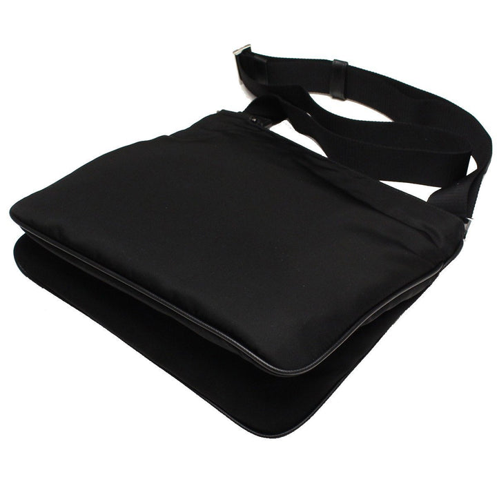 Prada Tessuto Saffiano Black Messenger Bag Cross Body 2VH563