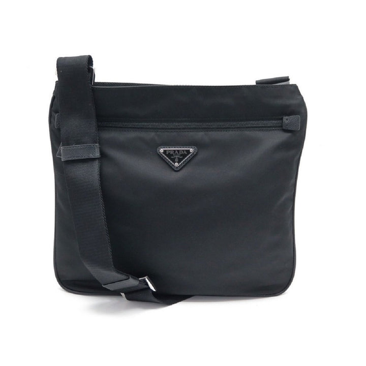 Prada Tessuto Saffiano Black Messenger Bag Cross Body 2VH563