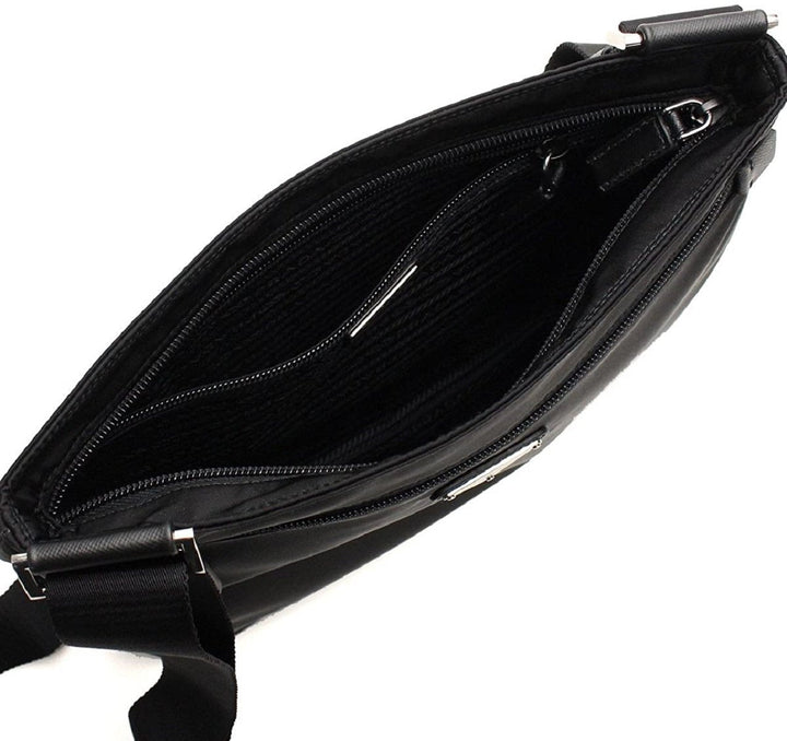 Prada Tessuto Saffiano Black Messenger Bag Cross Body 2VH563