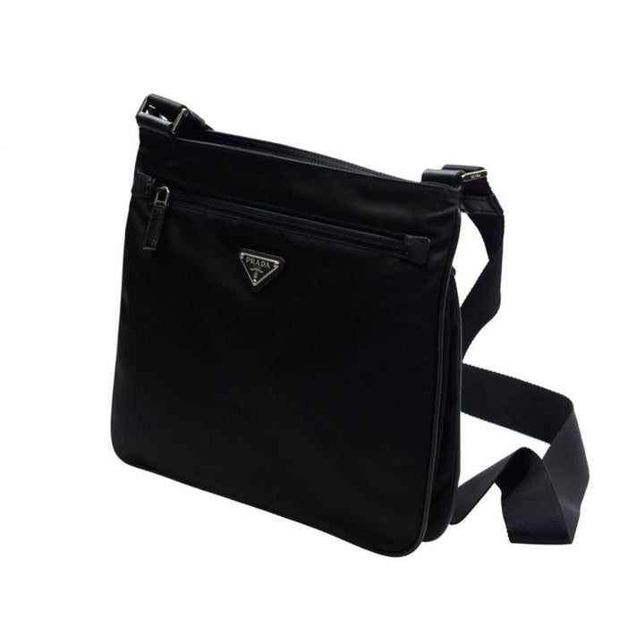 Prada Tessuto Saffiano Black Messenger Bag Cross Body 2VH563