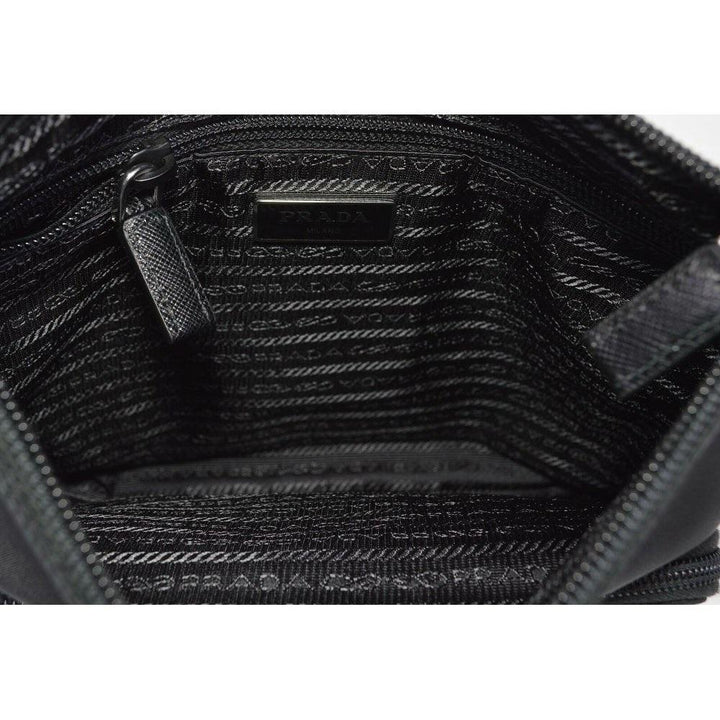 Prada Tessuto Saffiano Black Messenger Bag Cross Body 2VH563