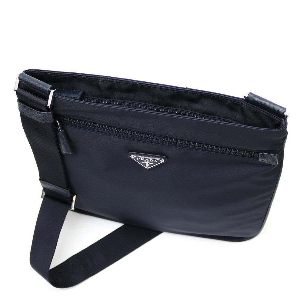 Prada Tessuto Saffiano Black Messenger Bag Cross Body 2VH563