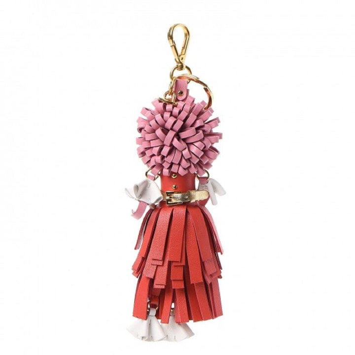 Prada Trick Pelle Lacca Wendy Red Pink Leather Keychain 1TL170