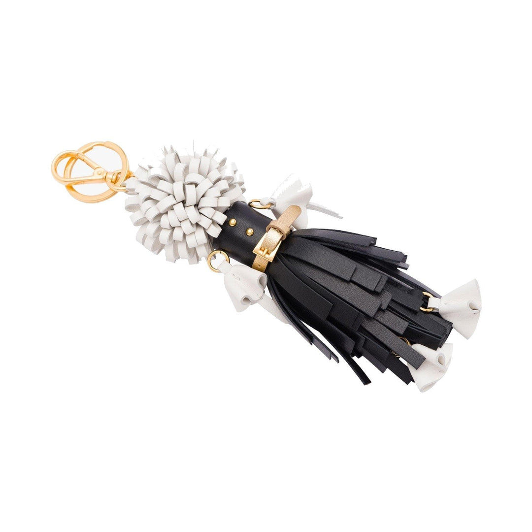 Prada Trick in Pelle Nero Black Dress Wendy Doll Leather Keychain 1TL170