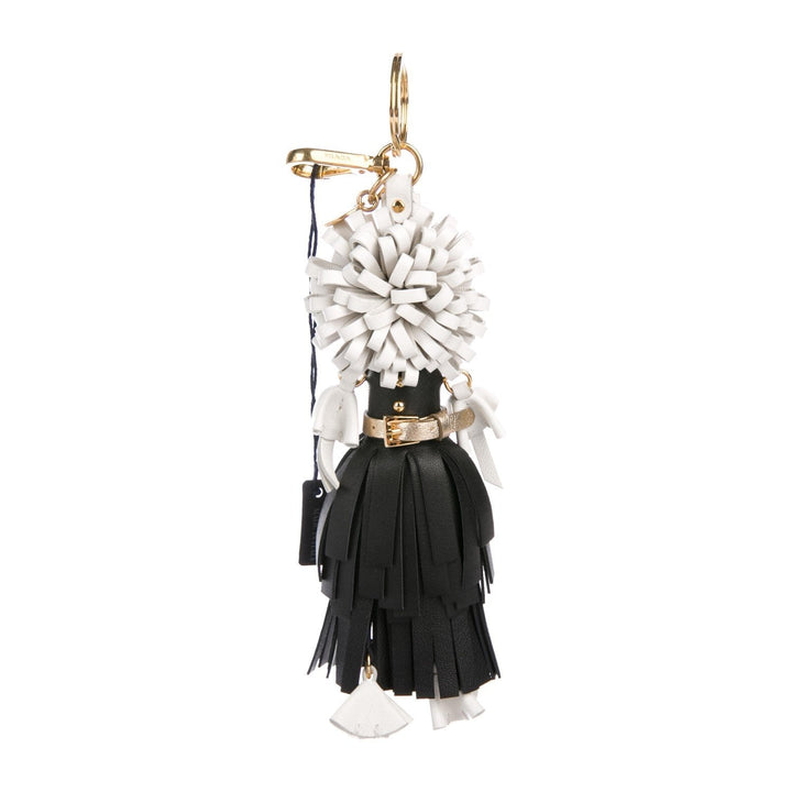 Prada Trick in Pelle Nero Black Dress Wendy Doll Leather Keychain 1TL170