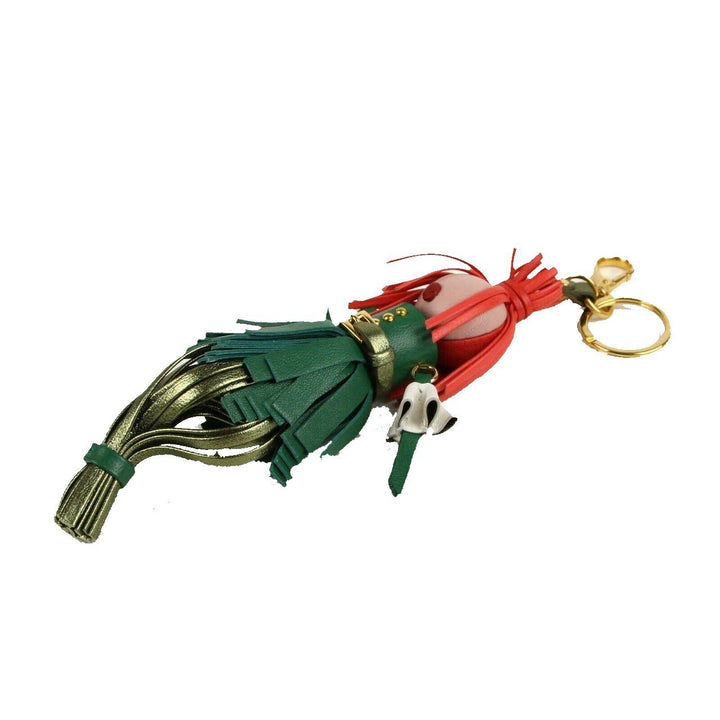Prada Trick Pelle Alice Doll Red Green Leather Key Chain 1TL172