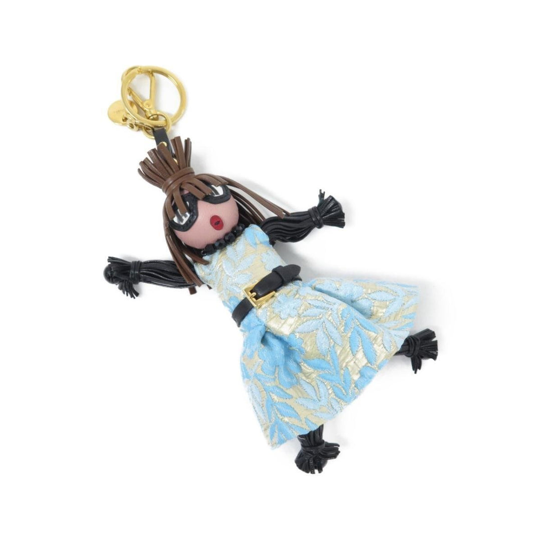 Prada Trick Pelle Azzurro Blue Dress Jasmine Doll Keyring Key Charm 1TL171