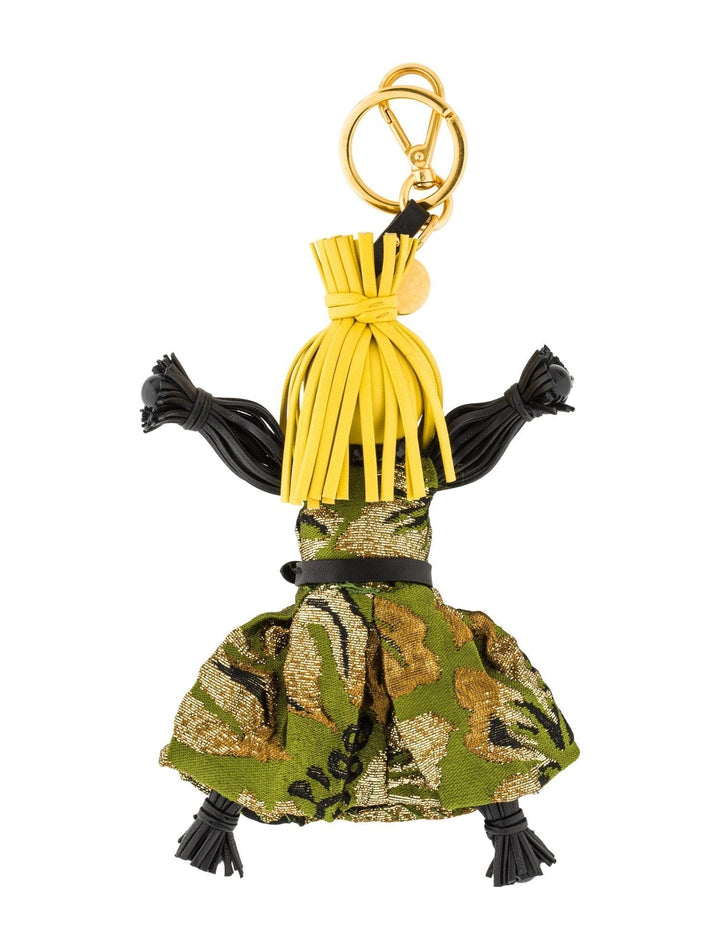 Prada Trick Pelle Felce Green Dress Jasmine Doll Keyring Key Charm 1TL171
