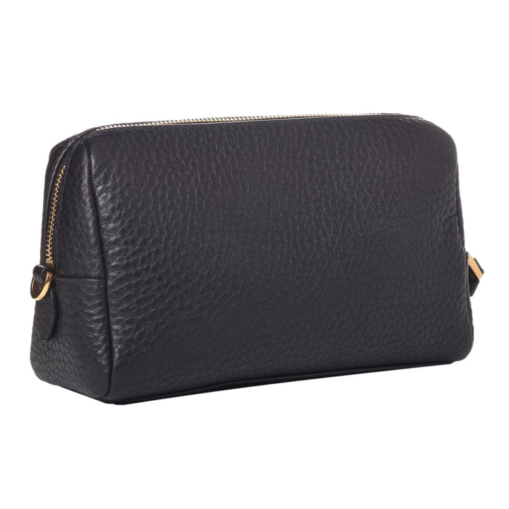 Prada Vitello Daino Black Leather Cosmetic Pouch 1ND004