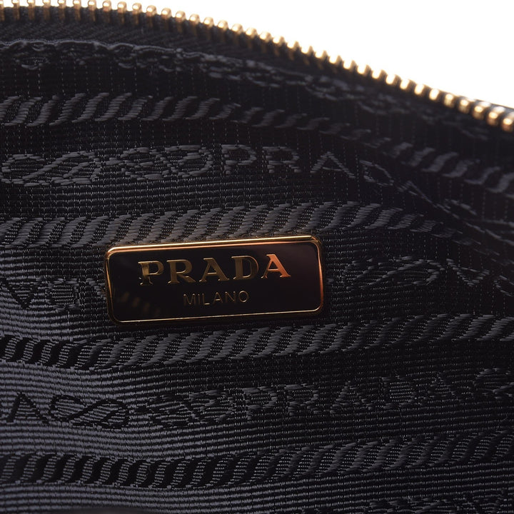 Prada Vitello Daino Black Leather Cosmetic Pouch 1ND004