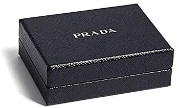 Prada Black Navy Vitello Micro Grain Mens Vertical Card Holder 2MC035