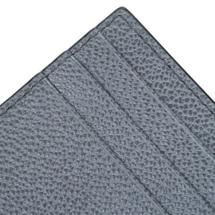 Prada Black Grey Vitello Micro Grain Vertical Card Holder Wallet 2MC035