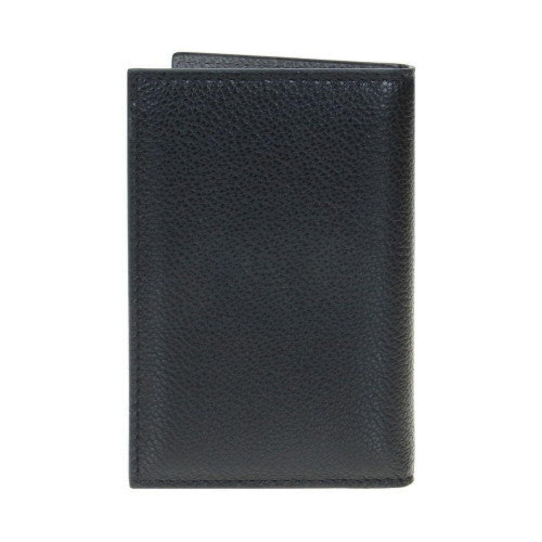 Prada Black Grey Vitello Micro Grain Vertical Card Holder Wallet 2MC035
