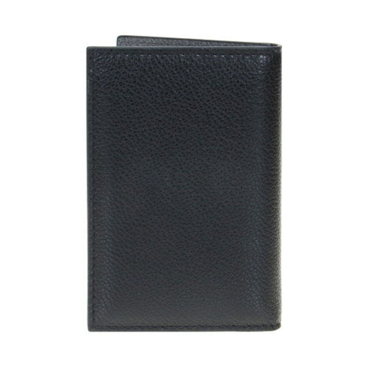 Prada Black Grey Vitello Micro Grain Vertical Card Holder Wallet 2MC035