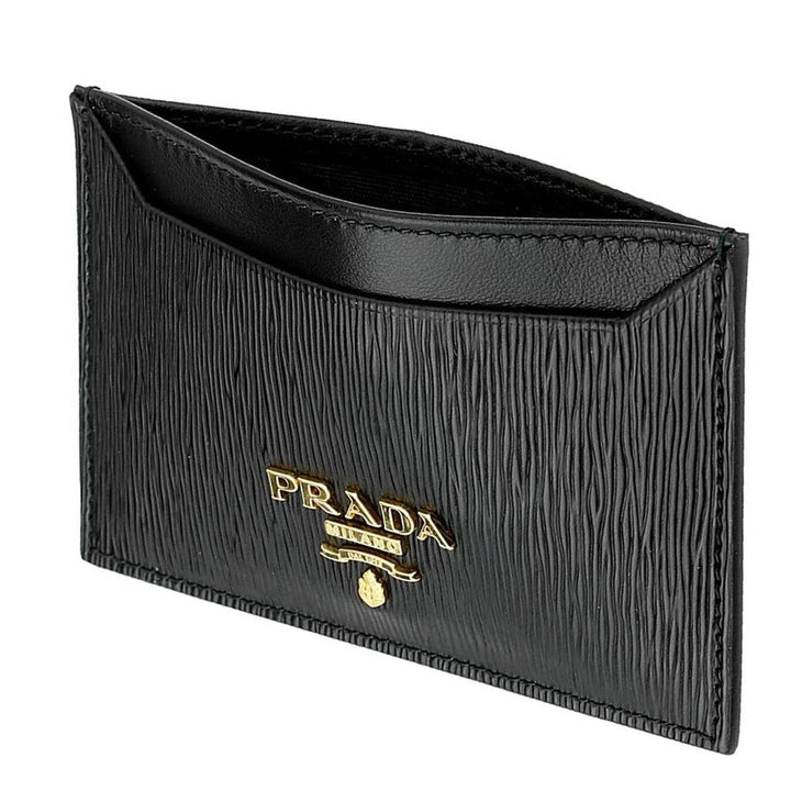 Prada Vitello Move Black Leather Card Holder Wallet 1MC208