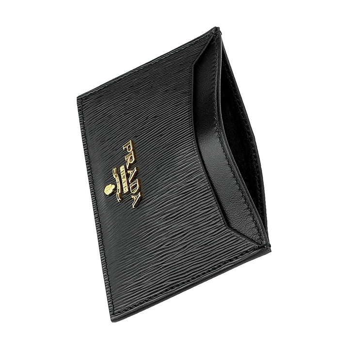 Prada Vitello Move Black Leather Card Holder Wallet 1MC208