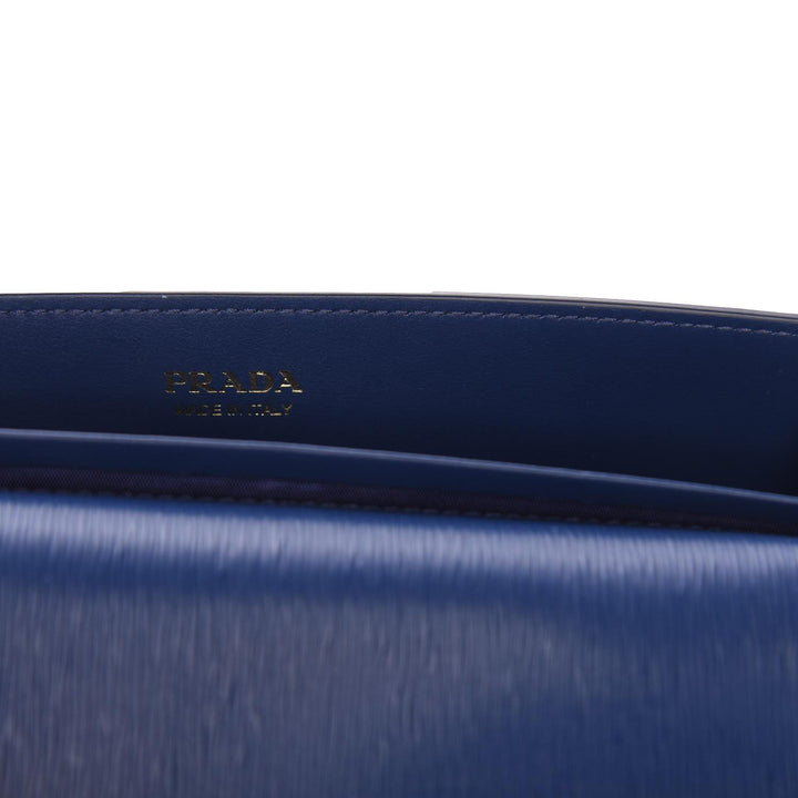 Prada Vitello Move Bluette Blue Crossbody Chain Wallet 1BP021