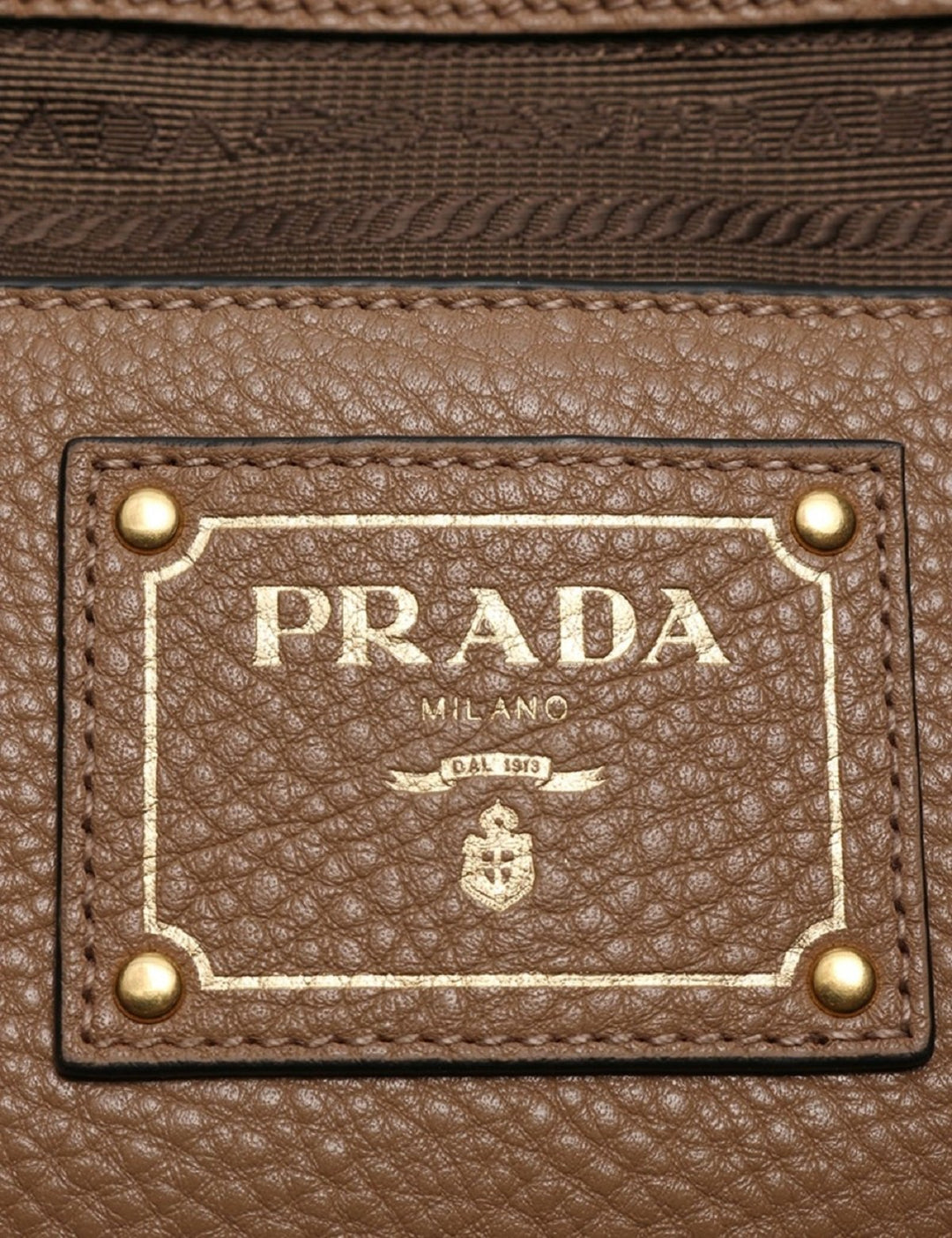 Prada Vitello Phenix Cognac Brown Shopping Tote Bag 1BG865
