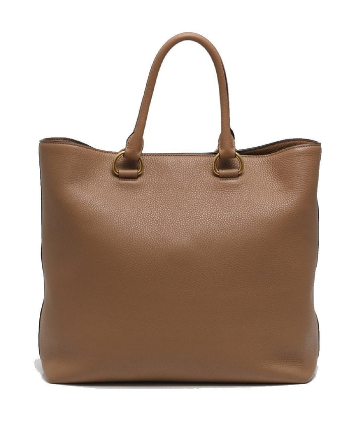 Prada Vitello Phenix Cognac Brown Shopping Tote Bag 1BG865