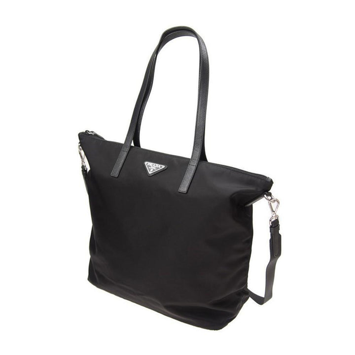 Prada Tessuto Nylon Black Convertible Shopping Tote 1BG189