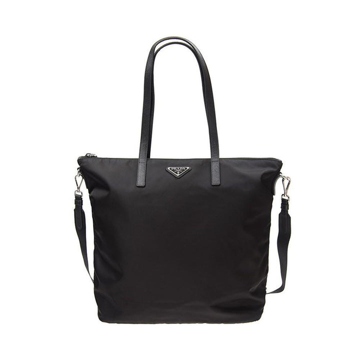 Prada Tessuto Nylon Black Convertible Shopping Tote 1BG189