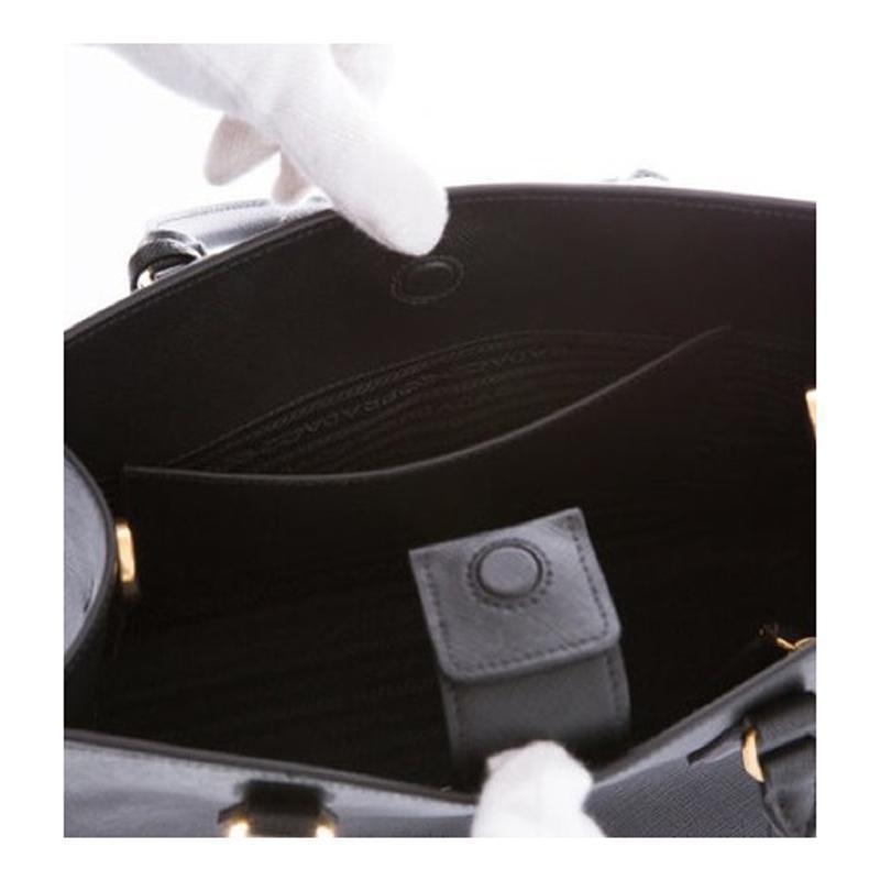 Prada Saffiano Lux Black Medium Satchel Handbag 1BA227