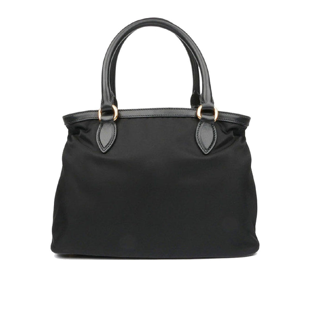 Prada Tessuto Nylon Black Saffiano Medium Handbag Satchel 1BA173