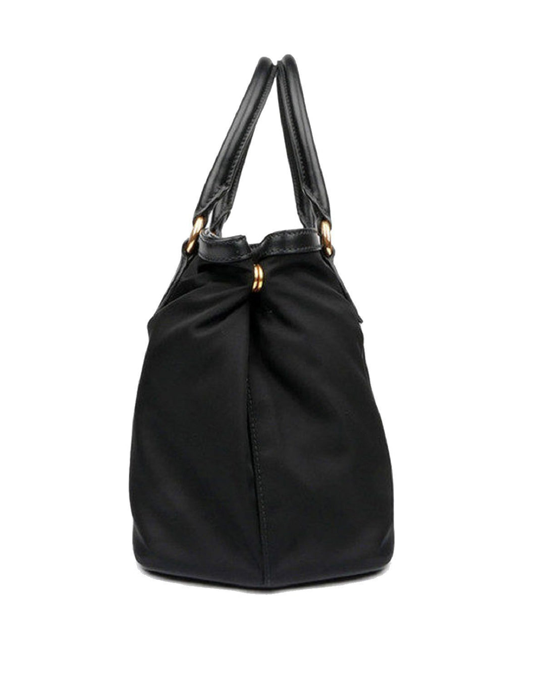 Prada Tessuto Nylon Black Saffiano Medium Handbag Satchel 1BA173