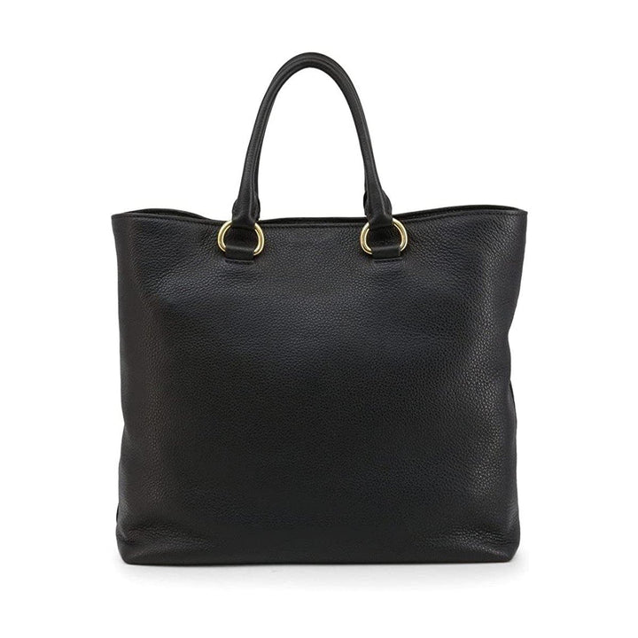 Prada Black Vitello Phenix Leather Shopping Tote Bag 1BG865