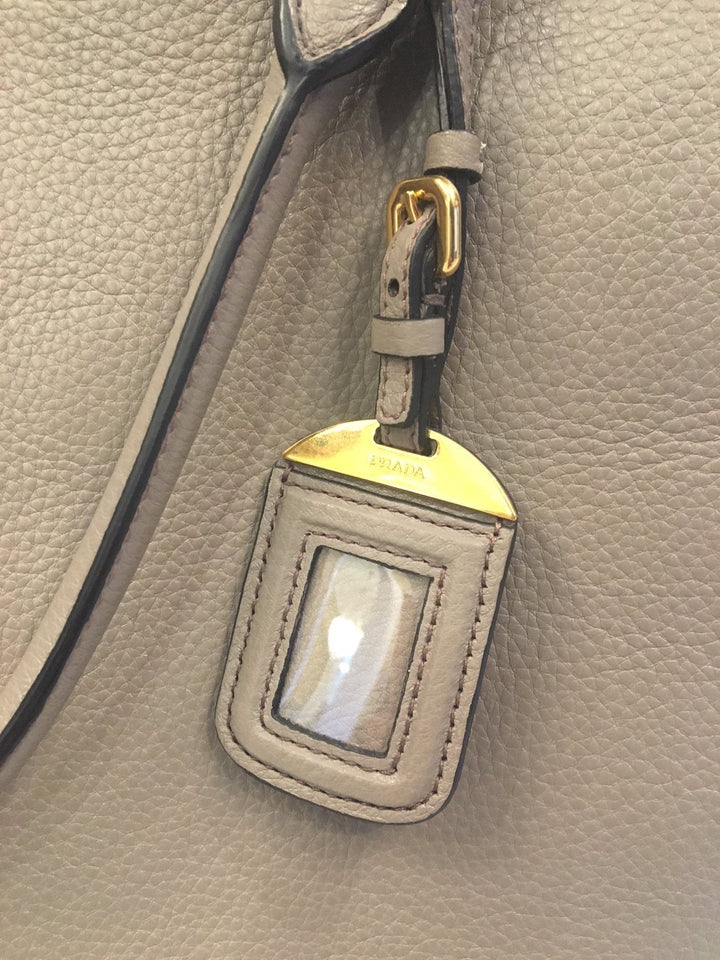 Prada Gray Vitello Phenix Shopping Tote Bag 1BG865