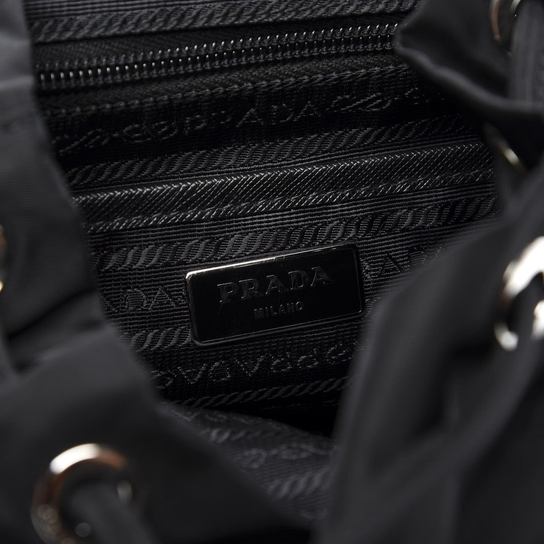Prada Zainetto Unisex Black Tessuto Nylon Backpack Rucksack 1BZ005