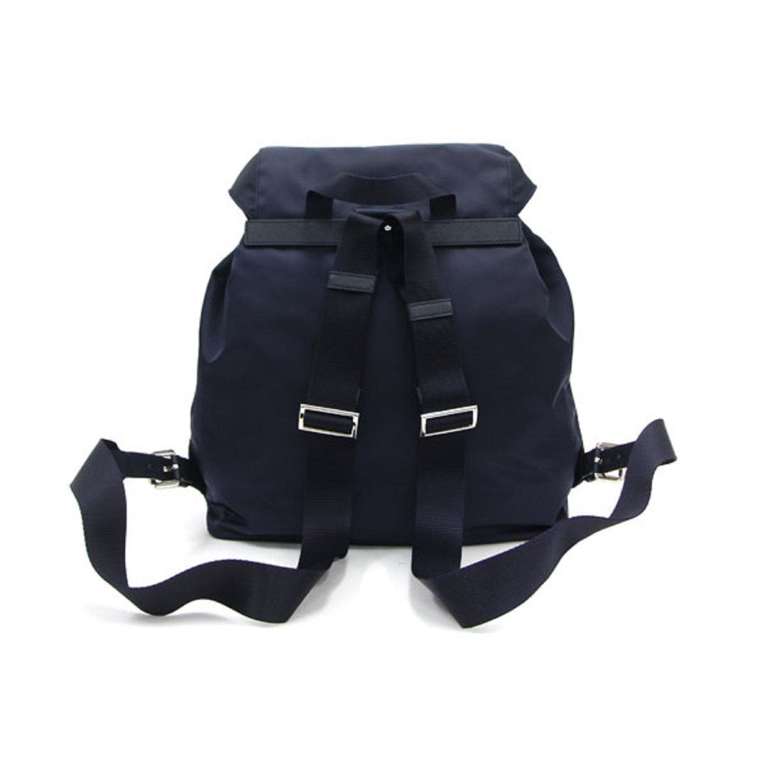 Prada Zainetto Navy Tessuto Nylon Leather Trim Backpack Rucksack 1BZ005