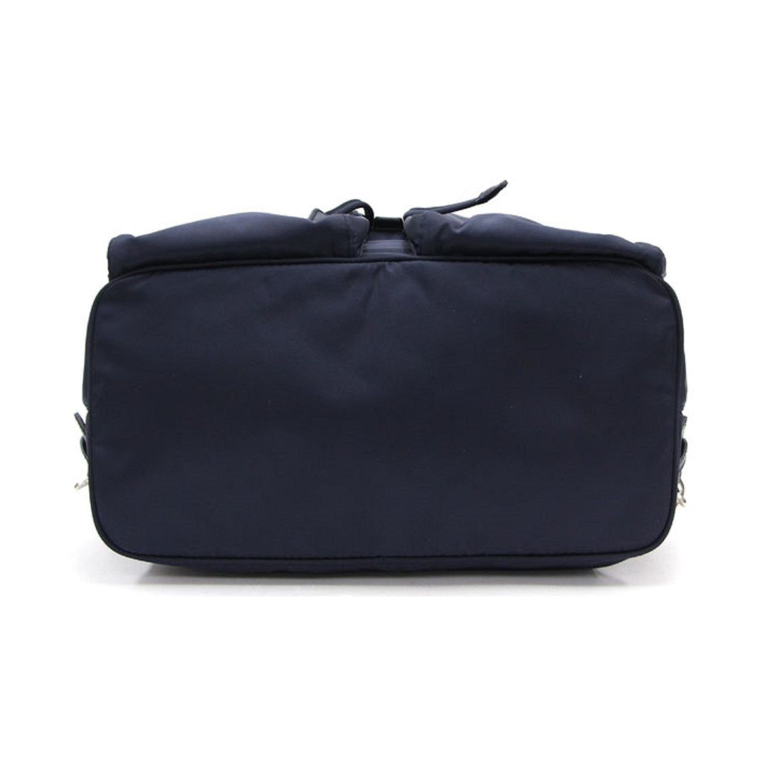 Prada Zainetto Navy Tessuto Nylon Leather Trim Backpack Rucksack 1BZ005