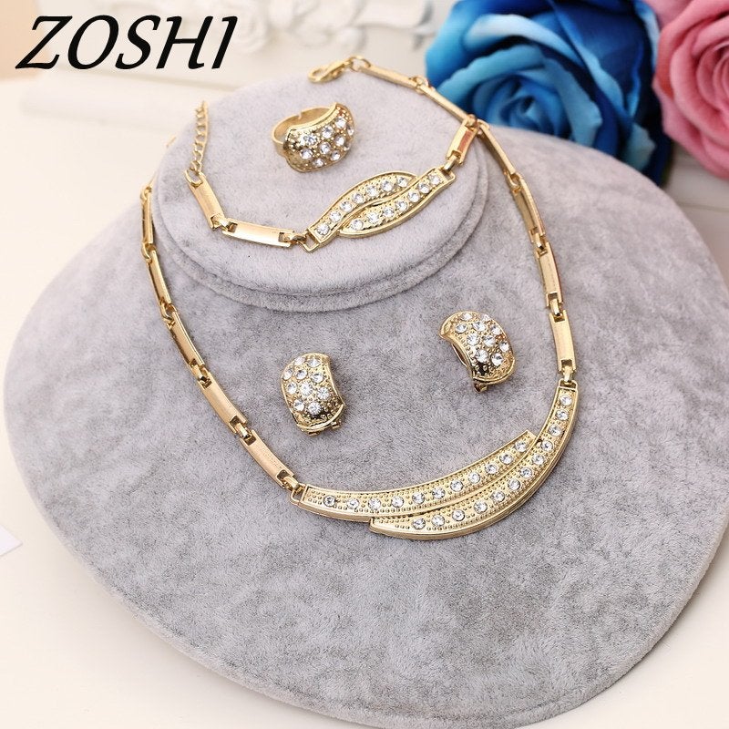 ZOSHI Jewelry Sets Women Indian African Jewelry Set amazing price Wedding Jewellery For Brides Dubai Gold Jewelry Sets