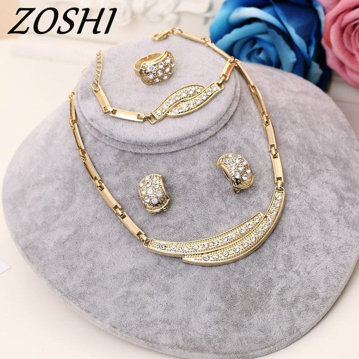 ZOSHI Jewelry Sets Women Indian African Jewelry Set amazing price Wedding Jewellery For Brides Dubai Gold Jewelry Sets