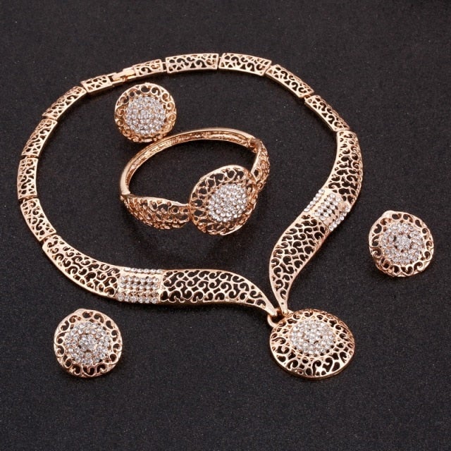 ZOSHI Jewelry Sets Women Indian African Jewelry Set amazing price Wedding Jewellery For Brides Dubai Gold Jewelry Sets