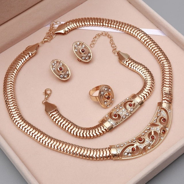 ZOSHI Jewelry Sets Women Indian African Jewelry Set amazing price Wedding Jewellery For Brides Dubai Gold Jewelry Sets