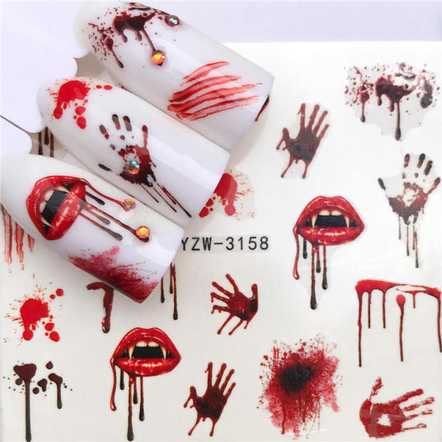 FWC 1 PC Summer Flower Series Nail Water Decals Cute Cat Pattern Tranfer Sticker Flamingo Fruit Nail Art Decoration