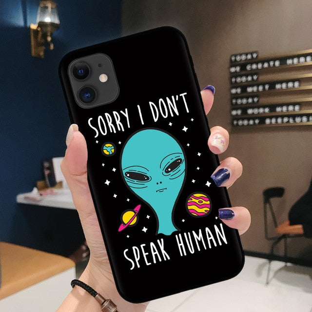 Aesthetics Cartoon alien space Soft Silicone Phone Case Cover Shell For iPhone 11Pro Max 6 6s 7 8 Plus X XR XS MAX case Coque