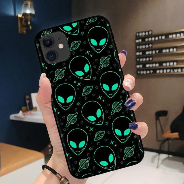 Aesthetics Cartoon alien space Soft Silicone Phone Case Cover Shell For iPhone 11Pro Max 6 6s 7 8 Plus X XR XS MAX case Coque
