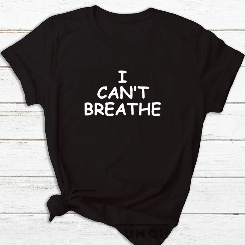 2020 Women Men Tops Cotton T Shirt George Floyd I Cant Breathe Sayings Black History Black Lives Matter Tumblr Graphic T Shirts