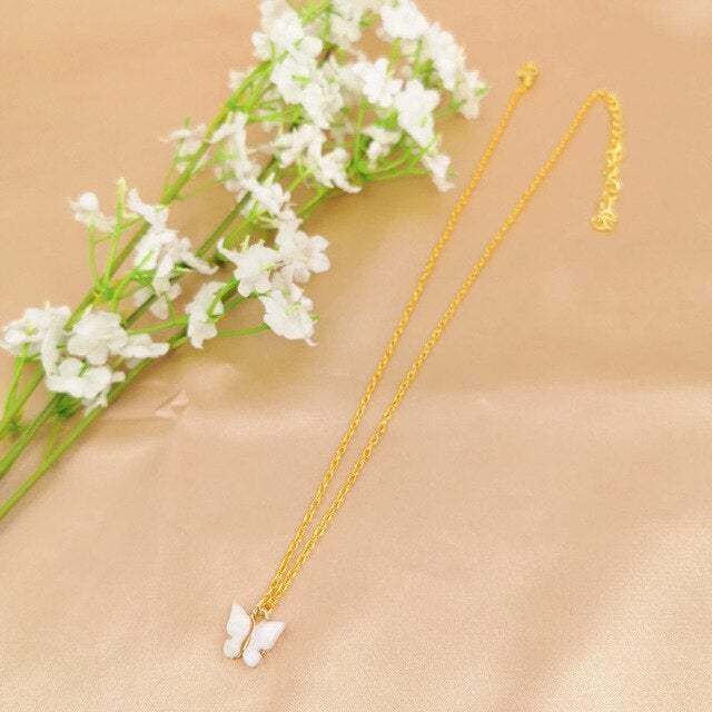 JCYMONG Bohemian Cute Butterfly Choker Necklace For Women Gold Silver Color Clavicle Chain 2020 Fashion Female Chocker Jewelry