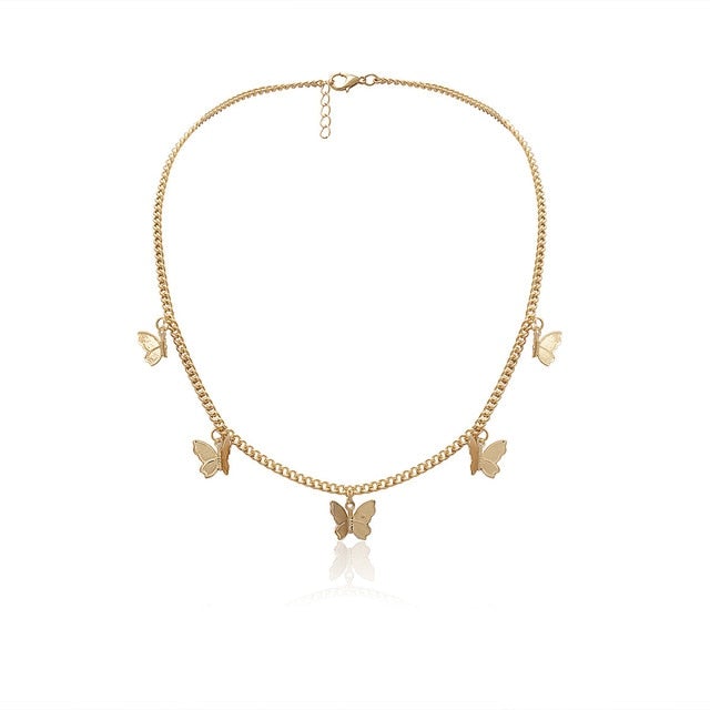 JCYMONG Bohemian Cute Butterfly Choker Necklace For Women Gold Silver Color Clavicle Chain 2020 Fashion Female Chocker Jewelry