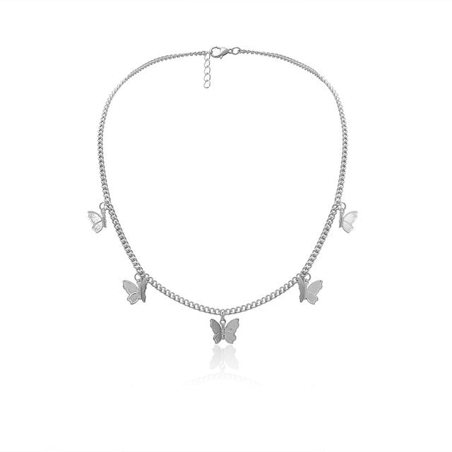 JCYMONG Bohemian Cute Butterfly Choker Necklace For Women Gold Silver Color Clavicle Chain 2020 Fashion Female Chocker Jewelry