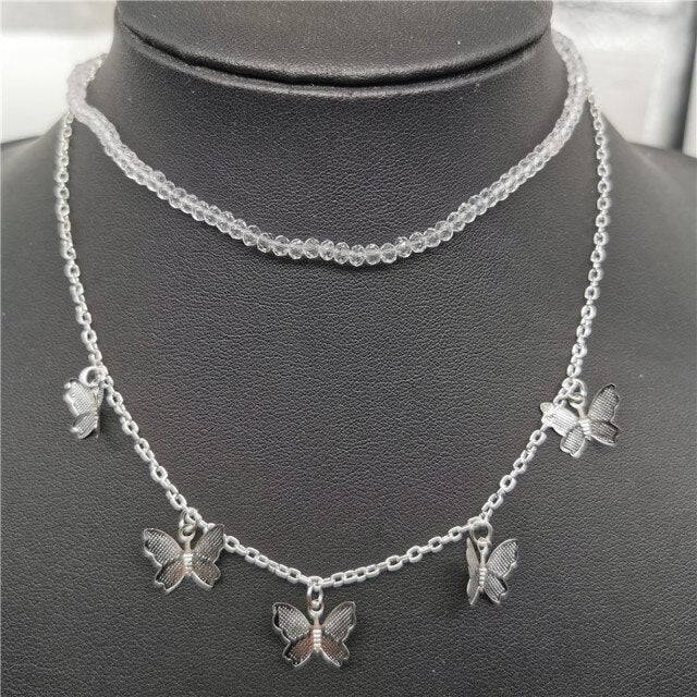 JCYMONG Bohemian Cute Butterfly Choker Necklace For Women Gold Silver Color Clavicle Chain 2020 Fashion Female Chocker Jewelry